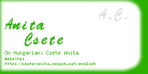 anita csete business card